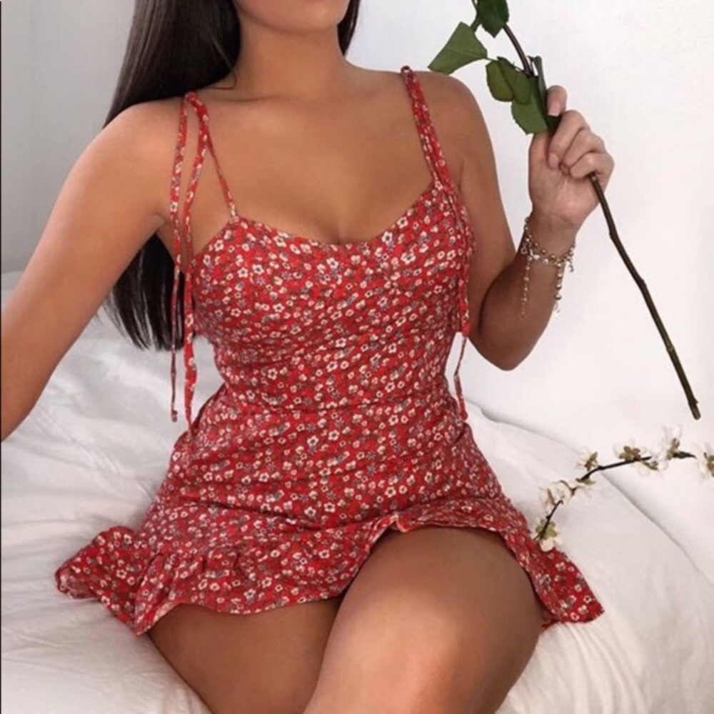 Floral Red Cami Dress